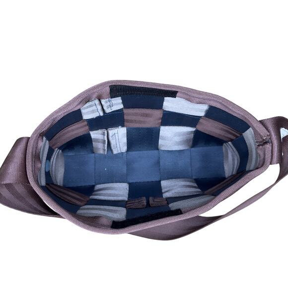 Sarah Kruse Designs Seatbelt Purse Bag Mini Shoulder Brown Blue‎ Y2K - Picture 3 of 6